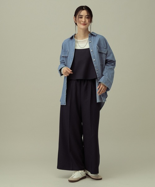 LAKOLE(ラコレ)の「【セレモニー/卒入式にも】<多機能素材>パウダリーツイルサロペット / 638586(サロペット/オーバーオール・レディース・ネイビー系8/チャコールグレー/グレー・FREE)」の9枚目の写真