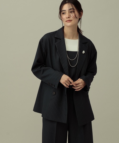 LAKOLE(ラコレ)の「【セレモニー/卒入式にも】<多機能素材>パウダリーツイルサロペット / 638586(サロペット/オーバーオール・レディース・ネイビー系8/チャコールグレー/グレー・FREE)」の7枚目の写真