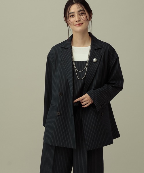 LAKOLE(ラコレ)の「【セレモニー/卒入式にも】<多機能素材>パウダリーツイルサロペット / 638586(サロペット/オーバーオール・レディース・ネイビー系8/チャコールグレー/グレー・FREE)」の8枚目の写真