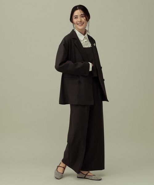 LAKOLE(ラコレ)の「【セレモニー/卒入式にも】<多機能素材>パウダリーツイルサロペット / 638586(サロペット/オーバーオール・レディース・ネイビー系8/チャコールグレー/グレー・FREE)」の17枚目の写真