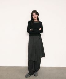 OURO（アウロ）の「STUD PLEATS SKIRT [ CHARCOAL ]（スカート）」