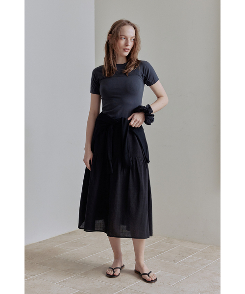 AFTERHOURS（アフターアワーズ）の「RAW CUT LINE HALF TOP (CHARCOAL)（Tシャツ/カットソー・レディース・その他・FREE）」の5枚目の写真