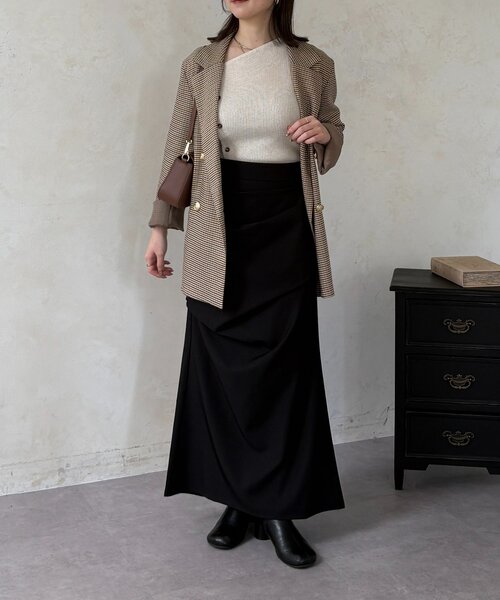 Thevon（ゼボン）の「ドレープマーメイドスカート（スカート・レディース・チャコールグレー/ブラック・M/S）」の9枚目の写真