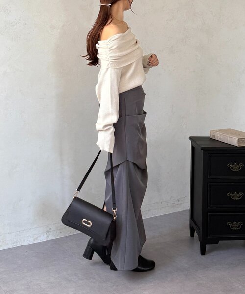 Thevon（ゼボン）の「ドレープマーメイドスカート（スカート・レディース・チャコールグレー/ブラック・M/S）」の18枚目の写真