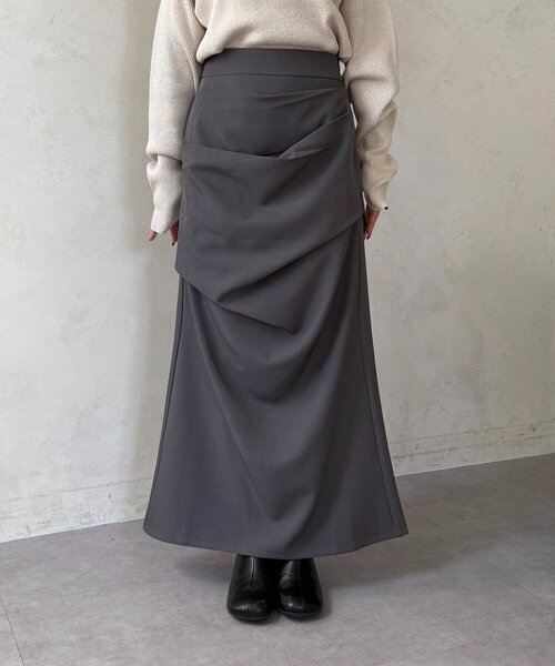Thevon（ゼボン）の「ドレープマーメイドスカート（スカート・レディース・チャコールグレー/ブラック・M/S）」の20枚目の写真