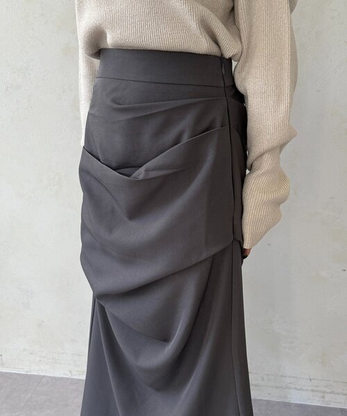 Thevon（ゼボン）の「ドレープマーメイドスカート（スカート・レディース・チャコールグレー/ブラック・M/S）」の21枚目の写真