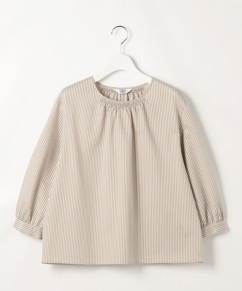 J.PRESS(ジェイプレス)の「ストライプジャカード ラウンドネック カットソー(Tシャツ/カットソー・レディース・スカイブルー系1/ネイビー系1/黄土色系1・LARGE/MEDIUM)」の12枚目の写真