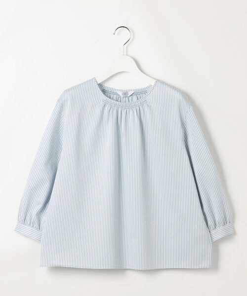 J.PRESS(ジェイプレス)の「ストライプジャカード ラウンドネック カットソー(Tシャツ/カットソー・レディース・スカイブルー系1/ネイビー系1/黄土色系1・LARGE/MEDIUM)」の13枚目の写真