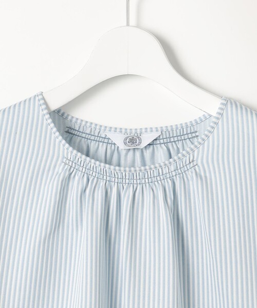 J.PRESS(ジェイプレス)の「ストライプジャカード ラウンドネック カットソー(Tシャツ/カットソー・レディース・スカイブルー系1/ネイビー系1/黄土色系1・LARGE/MEDIUM)」の15枚目の写真