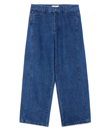 eastserviceshop（イーストサービスショップ）の「Vintage Washed Curved Denim - M/Blue（デニムパンツ）」