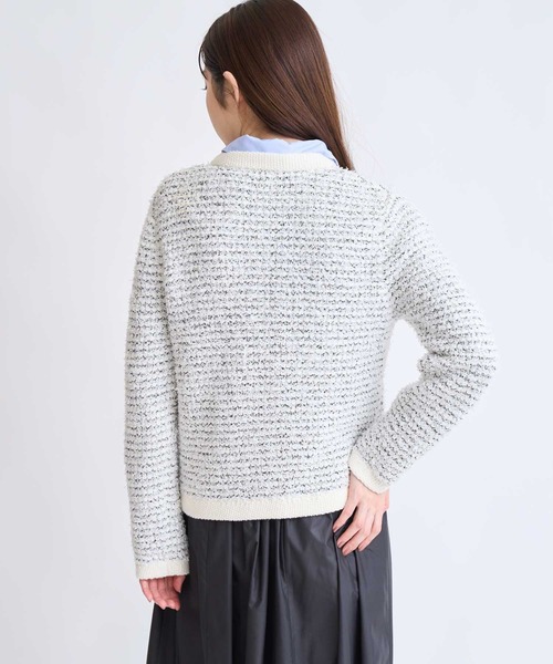 NOELA（ノエラ）の「ツイードニットカーディガン（カーディガン/ボレロ・レディース・オフホワイト/ピンク/ブルー・フリー）」の8枚目の写真