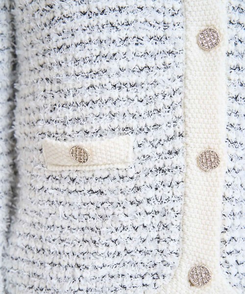 NOELA（ノエラ）の「ツイードニットカーディガン（カーディガン/ボレロ・レディース・オフホワイト/ピンク/ブルー・フリー）」の9枚目の写真