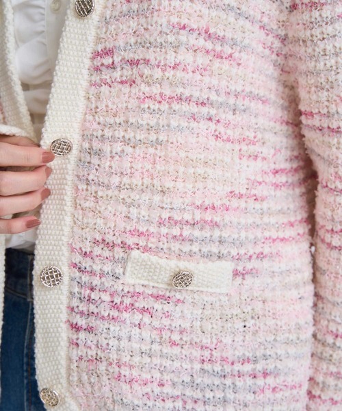 NOELA（ノエラ）の「ツイードニットカーディガン（カーディガン/ボレロ・レディース・オフホワイト/ピンク/ブルー・フリー）」の17枚目の写真