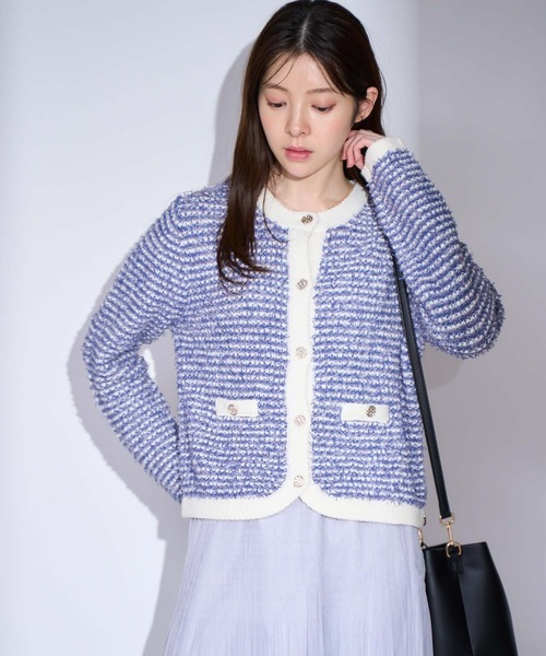 NOELA（ノエラ）の「ツイードニットカーディガン（カーディガン/ボレロ・レディース・オフホワイト/ピンク/ブルー・フリー）」の21枚目の写真