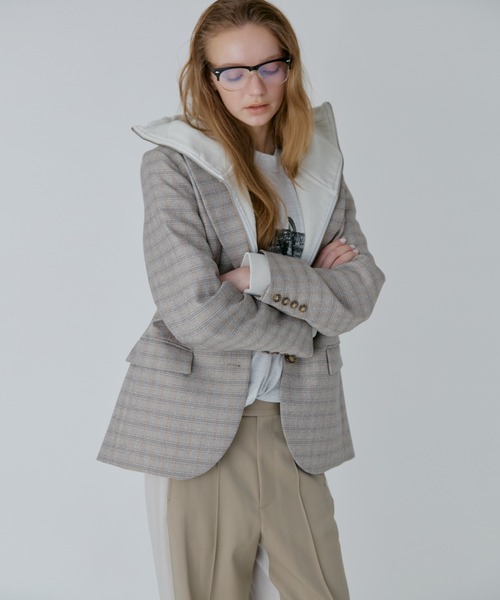 LE CIEL BLEU（ルシェルブルー）の「オーバーサイズプレイドジャケット / Oversized Plaid Jacket（テーラードジャケット・レディース・ベージュ/ブラウン・34/36）」の2枚目の写真