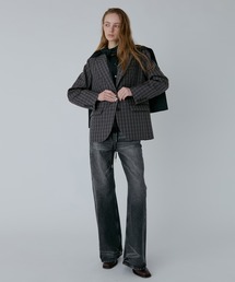 LE CIEL BLEU | オーバーサイズプレイドジャケット / Oversized Plaid Jacket(テーラードジャケット)
