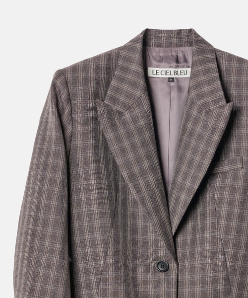 LE CIEL BLEU（ルシェルブルー）の「オーバーサイズプレイドジャケット / Oversized Plaid Jacket（テーラードジャケット・レディース・ベージュ/ブラウン・34/36）」の9枚目の写真