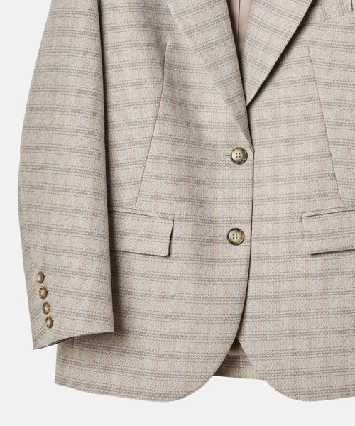LE CIEL BLEU（ルシェルブルー）の「オーバーサイズプレイドジャケット / Oversized Plaid Jacket（テーラードジャケット・レディース・ベージュ/ブラウン・34/36）」の18枚目の写真