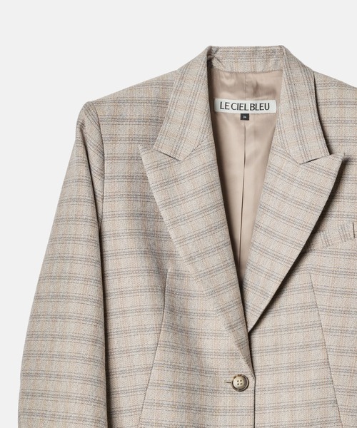 LE CIEL BLEU（ルシェルブルー）の「オーバーサイズプレイドジャケット / Oversized Plaid Jacket（テーラードジャケット・レディース・ベージュ/ブラウン・34/36）」の17枚目の写真
