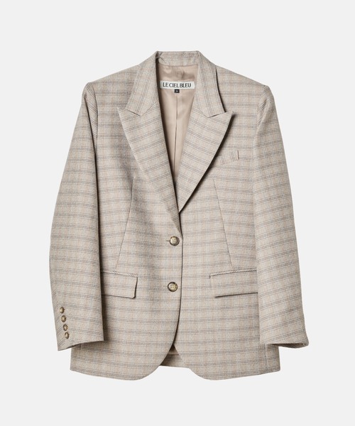 LE CIEL BLEU（ルシェルブルー）の「オーバーサイズプレイドジャケット / Oversized Plaid Jacket（テーラードジャケット・レディース・ベージュ/ブラウン・34/36）」の16枚目の写真