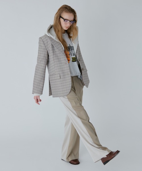 LE CIEL BLEU（ルシェルブルー）の「オーバーサイズプレイドジャケット / Oversized Plaid Jacket（テーラードジャケット・レディース・ベージュ/ブラウン・34/36）」の11枚目の写真