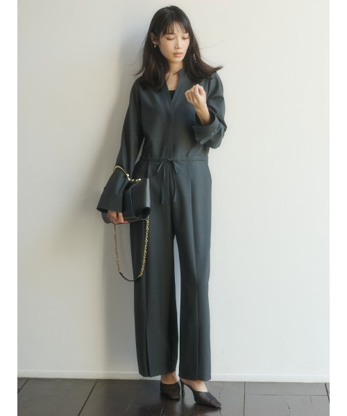 バンドカラーオールインワン（つなぎ/オールインワン）｜anuans（ア