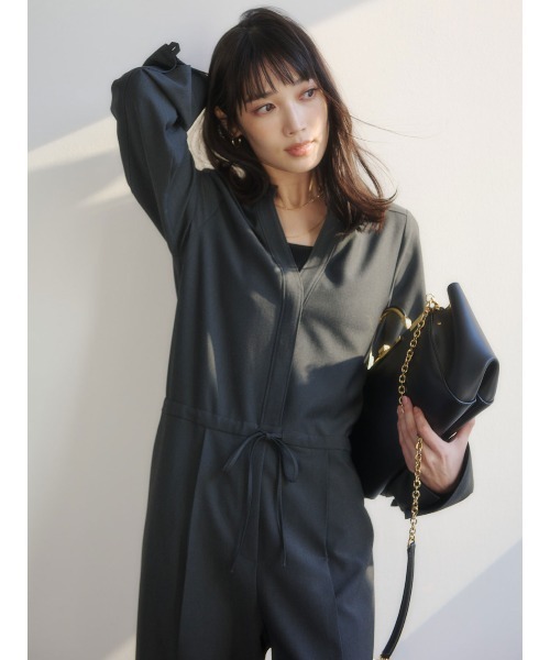 バンドカラーオールインワン（つなぎ/オールインワン）｜anuans（ア