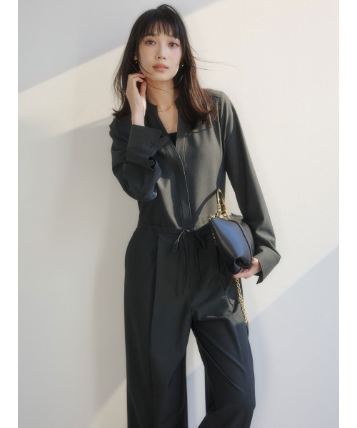 バンドカラーオールインワン（つなぎ/オールインワン）｜anuans（ア