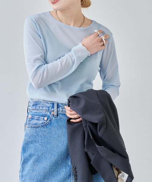 OUTDOOR PRODUCTS（アウトドアプロダクツ）の「ストレッチシアーロンTEE（Tシャツ/カットソー・レディース・アイボリー/ブラック/ボルドー/ブルー系その他・FREE）」の17枚目の写真