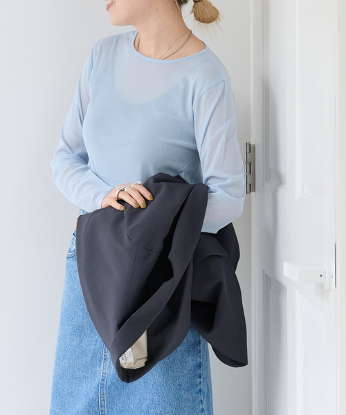 OUTDOOR PRODUCTS（アウトドアプロダクツ）の「ストレッチシアーロンTEE（Tシャツ/カットソー・レディース・アイボリー/ブラック/ボルドー/ブルー系その他・FREE）」の18枚目の写真