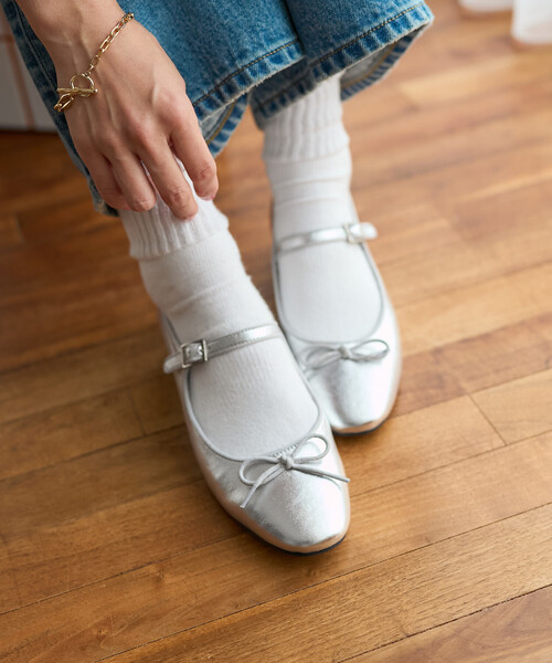 FREAK'S STORE（フリークスストア）の「晴雨兼用バレエパンプス（パンプス・レディース・レオパード/シルバー/その他/ブラック・37/36/39/38/35）」の5枚目の写真