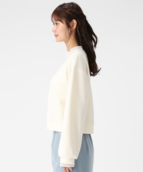 MISCH MASCH（ミッシュマッシュ）の「2026春夏新作 レーストリミングスウェットトップス（Tシャツ/カットソー・レディース・ホワイト/イエロー/ネイビー・ﾌﾘ-）」の15枚目の写真