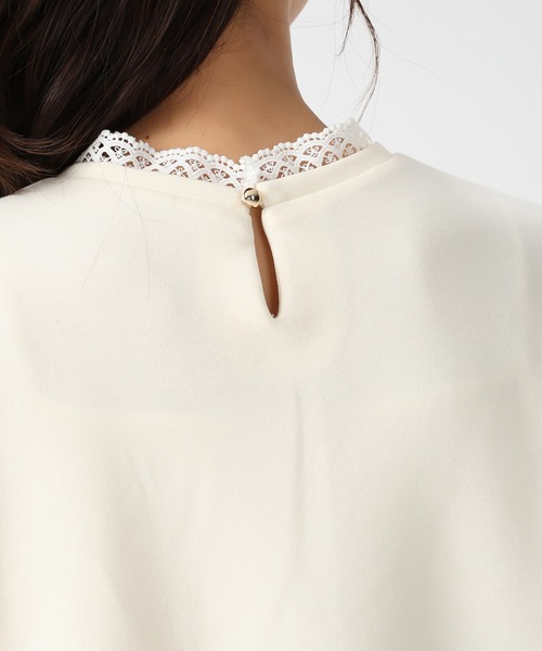 MISCH MASCH（ミッシュマッシュ）の「2026春夏新作 レーストリミングスウェットトップス（Tシャツ/カットソー・レディース・ホワイト/イエロー/ネイビー・ﾌﾘ-）」の9枚目の写真