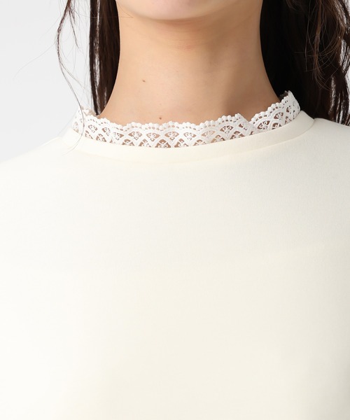 MISCH MASCH（ミッシュマッシュ）の「2026春夏新作 レーストリミングスウェットトップス（Tシャツ/カットソー・レディース・ホワイト/イエロー/ネイビー・ﾌﾘ-）」の10枚目の写真