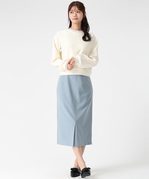 MISCH MASCH（ミッシュマッシュ）の「2026春夏新作 レーストリミングスウェットトップス（Tシャツ/カットソー・レディース・ホワイト/イエロー/ネイビー・ﾌﾘ-）」の14枚目の写真