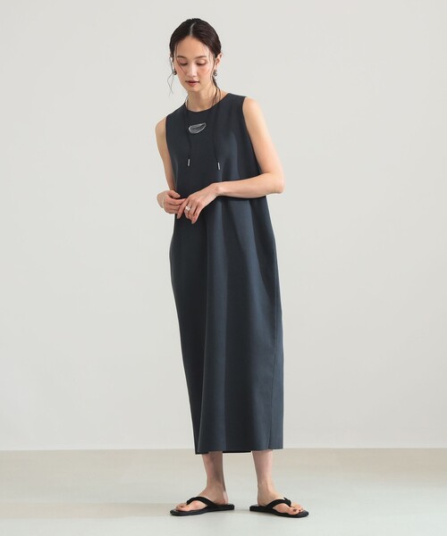 Demi-Luxe BEAMS（デミルクス ビームス）の「コットン 16ゲージ ノースリーブ ワンピース（ワンピース・レディース・チャコールグレー/ダークブラウン/ホワイト・ONE SIZE）」の2枚目の写真