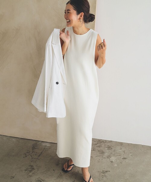 コットン 16ゲージ ノースリーブ ワンピース（ワンピース）｜Demi-Luxe