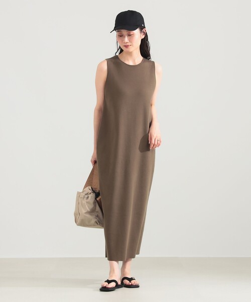Demi-Luxe BEAMS（デミルクス ビームス）の「コットン 16ゲージ ノースリーブ ワンピース（ワンピース・レディース・チャコールグレー/ダークブラウン/ホワイト・ONE SIZE）」の13枚目の写真