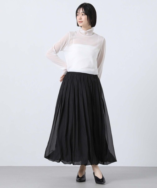 Torrazzo Donna（トラッゾドンナ）の「シアーギャザーバルーンスカート（スカート・レディース・グレー/ブラック・FREE）」の9枚目の写真