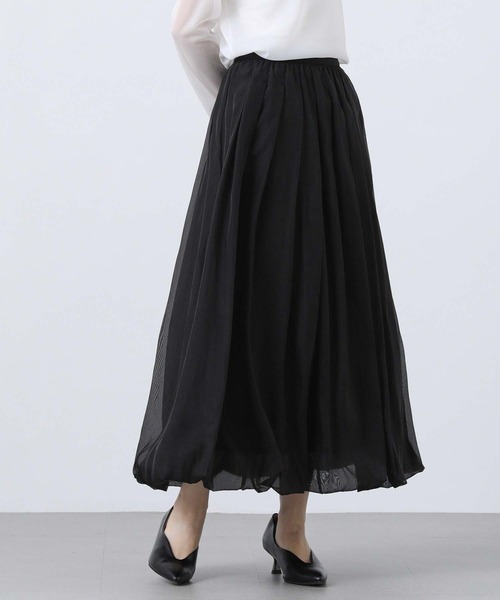 Torrazzo Donna（トラッゾドンナ）の「シアーギャザーバルーンスカート（スカート・レディース・グレー/ブラック・FREE）」の10枚目の写真