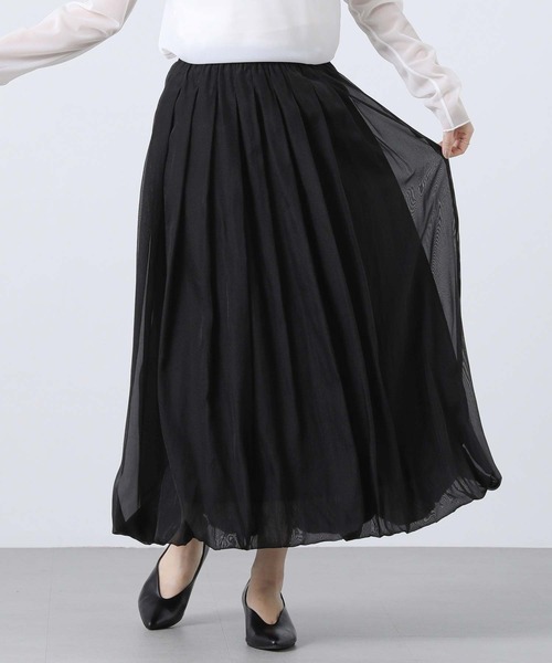 Torrazzo Donna（トラッゾドンナ）の「シアーギャザーバルーンスカート（スカート・レディース・グレー/ブラック・FREE）」の13枚目の写真