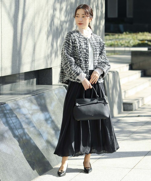 Torrazzo Donna（トラッゾドンナ）の「シアーギャザーバルーンスカート（スカート・レディース・グレー/ブラック・FREE）」の21枚目の写真