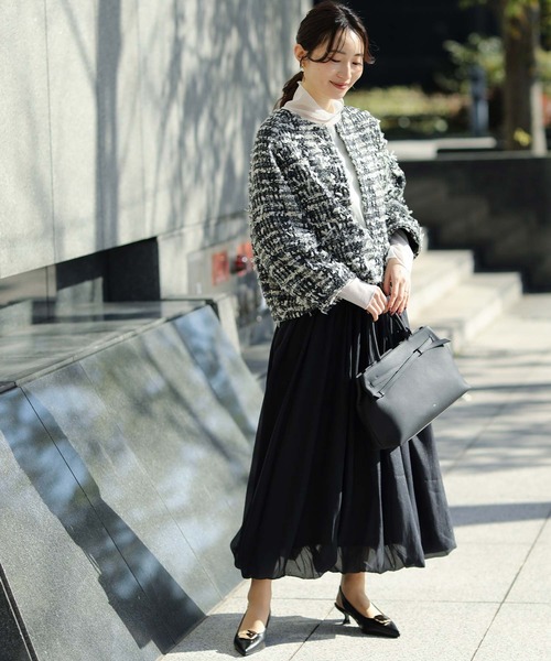 Torrazzo Donna（トラッゾドンナ）の「シアーギャザーバルーンスカート（スカート・レディース・グレー/ブラック・FREE）」の22枚目の写真