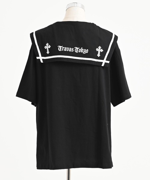 TRAVAS TOKYO(トラバス トウキョウ)の「『TRAVAS TOKYO/トラバス トーキョー』セーラーカラー猫プリントTシャツ(Tシャツ/カットソー・レディース・ホワイト/ブラック・FREE)」の17枚目の写真