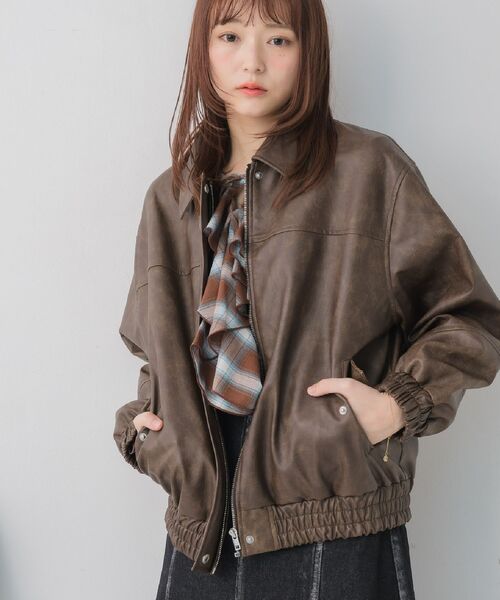 RETRO GIRL（レトロガール）の「2wayFレザーBZ（ブルゾン・レディース・ブラック/ブラウン・FREE）」の2枚目の写真