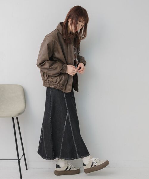 RETRO GIRL（レトロガール）の「2wayFレザーBZ（ブルゾン・レディース・ブラック/ブラウン・FREE）」の4枚目の写真