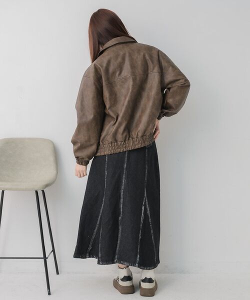 RETRO GIRL（レトロガール）の「2wayFレザーBZ（ブルゾン・レディース・ブラック/ブラウン・FREE）」の5枚目の写真