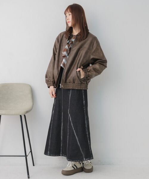 RETRO GIRL（レトロガール）の「2wayFレザーBZ（ブルゾン・レディース・ブラック/ブラウン・FREE）」の6枚目の写真