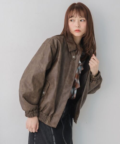 RETRO GIRL（レトロガール）の「2wayFレザーBZ（ブルゾン・レディース・ブラック/ブラウン・FREE）」の8枚目の写真