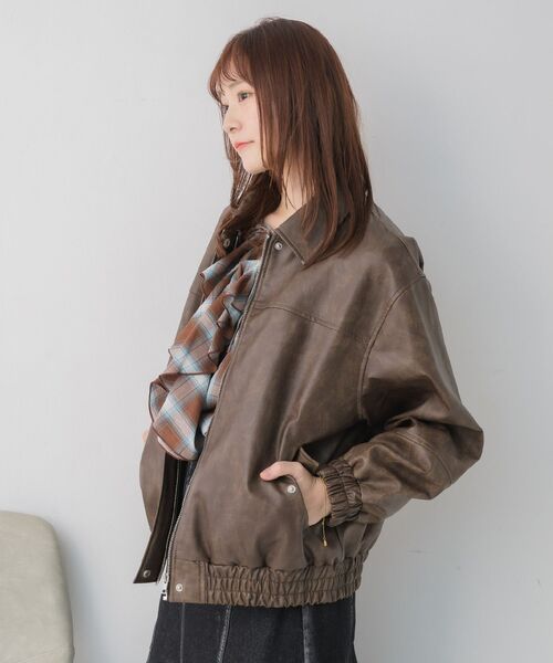 RETRO GIRL（レトロガール）の「2wayFレザーBZ（ブルゾン・レディース・ブラック/ブラウン・FREE）」の10枚目の写真
